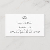 Ring Jewelry silver party organization Business Card (Back)