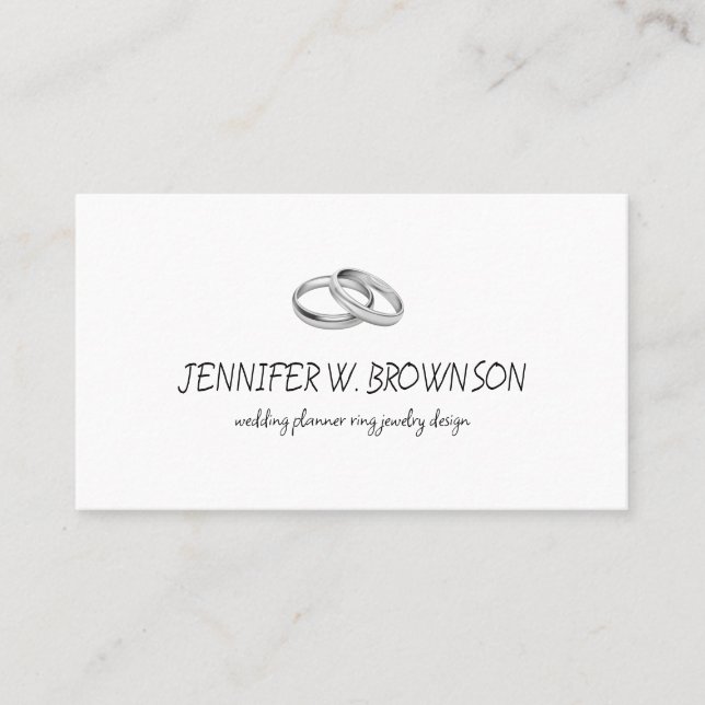 Ring Jewelry silver party organization Business Card (Front)