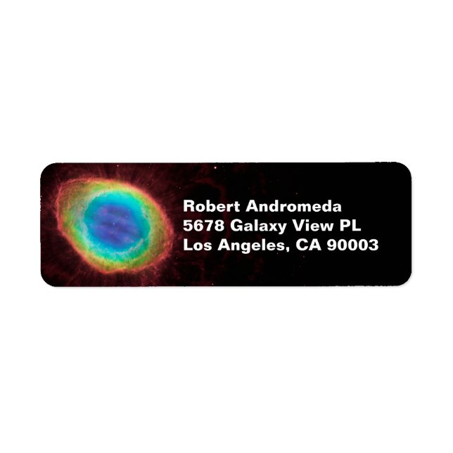 Ring Nebula or NGC 6720 True Shape,  ZGOA, Address Label (Front)