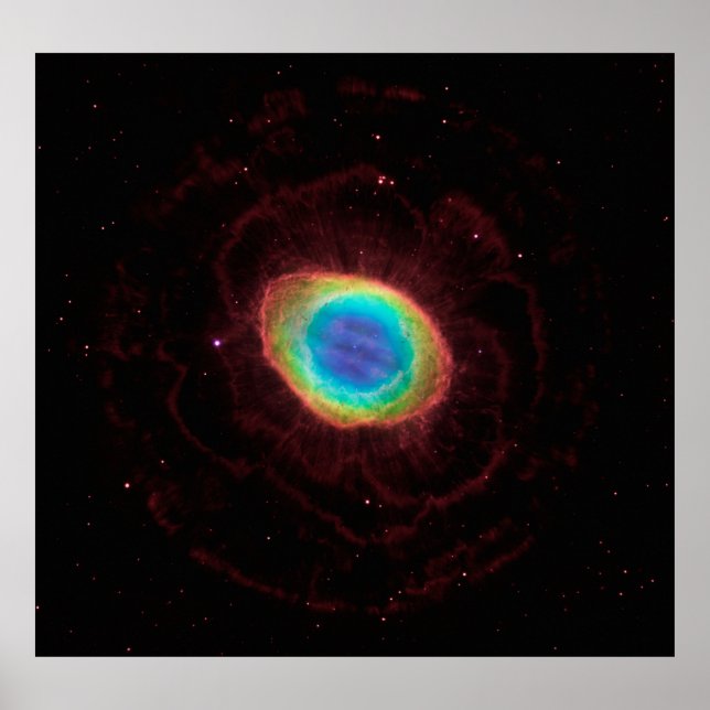 Ring Nebula or NGC 6720 True Shape,  ZGOA Poster (Front)