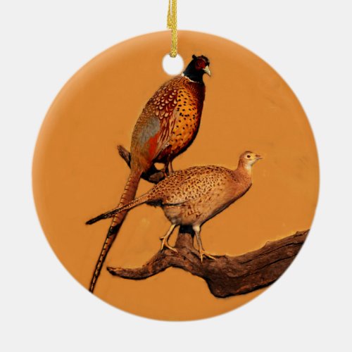 Ring_neck Pheasant Ceramic Ornament