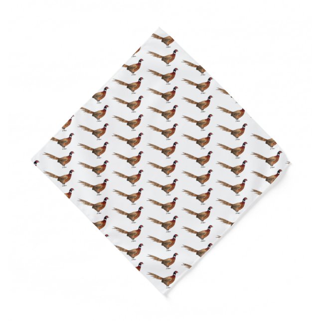 Ring-necked pheasant bird cartoon illustration  bandana (Front)