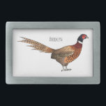 Ring-necked pheasant bird cartoon illustration  belt buckle<br><div class="desc">Ring-necked pheasant bird cartoon illustration</div>