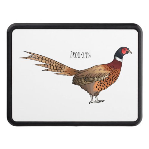 Ring_necked pheasant bird cartoon illustration  hitch cover