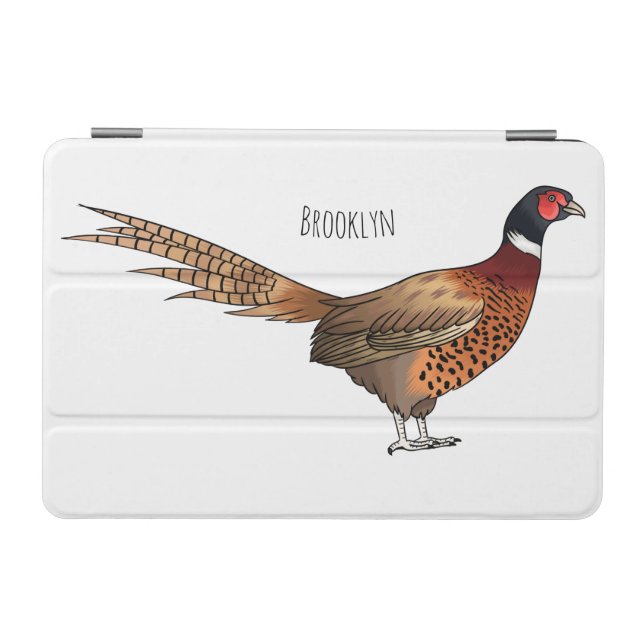 Ring-necked pheasant bird cartoon illustration iPad mini cover (Horizontal)