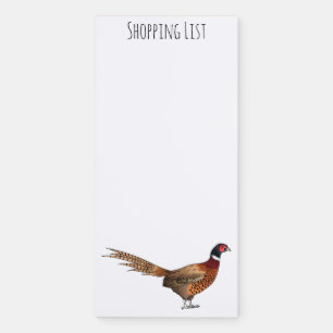 Ring-necked pheasant bird cartoon illustration   magnetic notepad