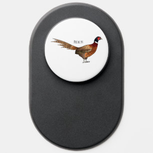 Ring-necked pheasant bird cartoon illustration  PopSocket