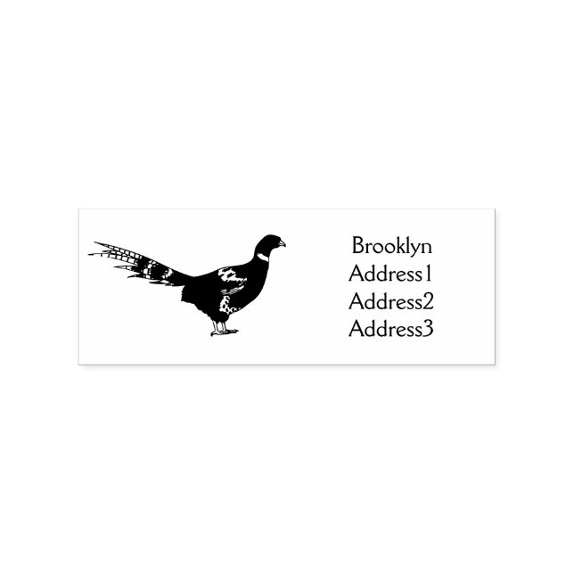 Ring-necked pheasant bird cartoon illustration  rubber stamp (Imprint)