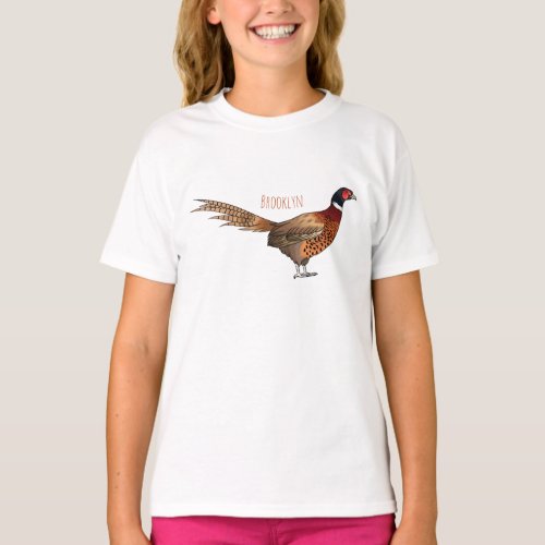 Ring_necked pheasant bird cartoon illustration T_Shirt
