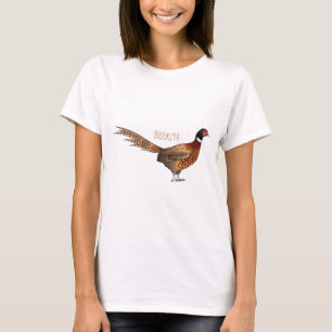 Ring-necked pheasant bird cartoon illustration T-Shirt