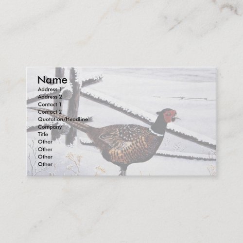 Ring-necked pheasant business card