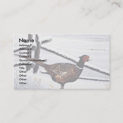 Customizable Ring-necked pheasant business card