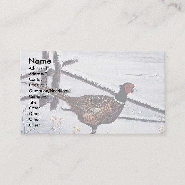 Ring-necked pheasant business card (Front)