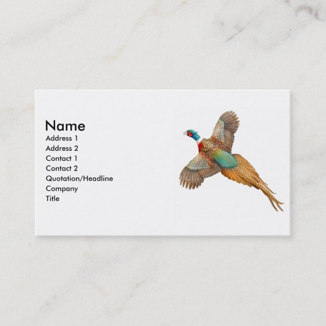 Ring Necked Pheasant Business Card (Front)