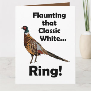 Ring-necked Pheasant Flaunting White Ring Birthday Card