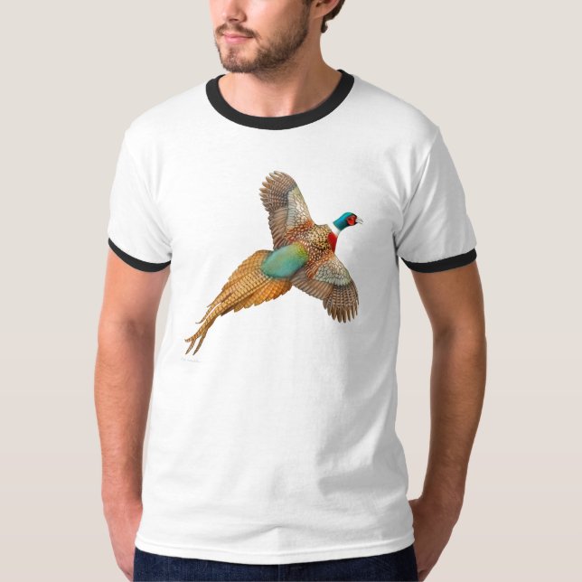 Ring Necked Pheasant Ringer T-Shirt (Front)