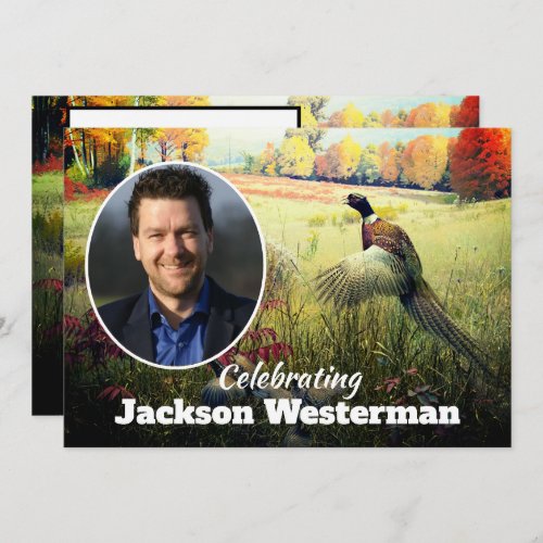 Ring Necked Pheasant Rooster Memorial Invitation