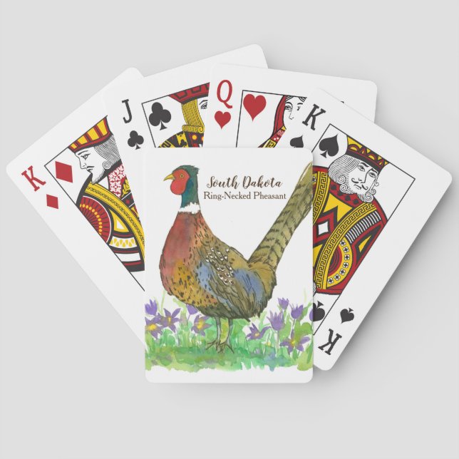 Ring Necked Pheasant South Dakota State Bird Poker Cards (Back)