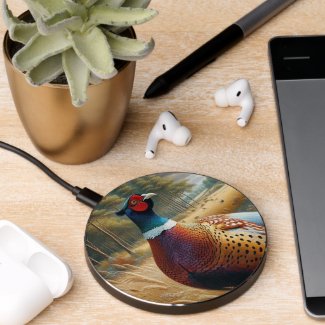 Ring-Necked Pheasant Watercolor Wireless Charger