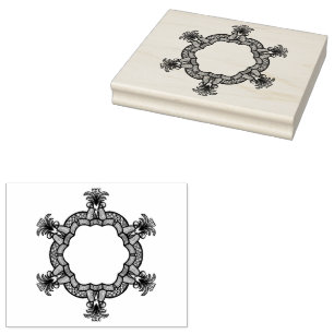 Ring of birds rubber stamp