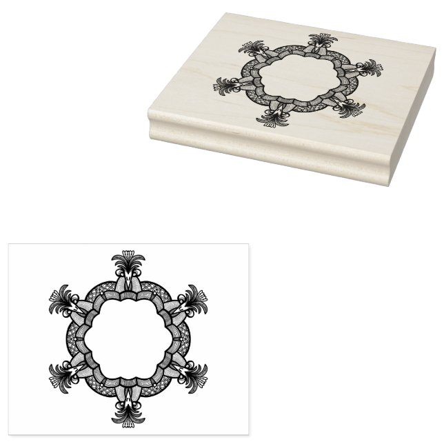 Ring of birds rubber stamp (Stamped)