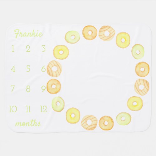 Ring of Donuts _ Newborn Baby Monthly Milestone Baby Blanket