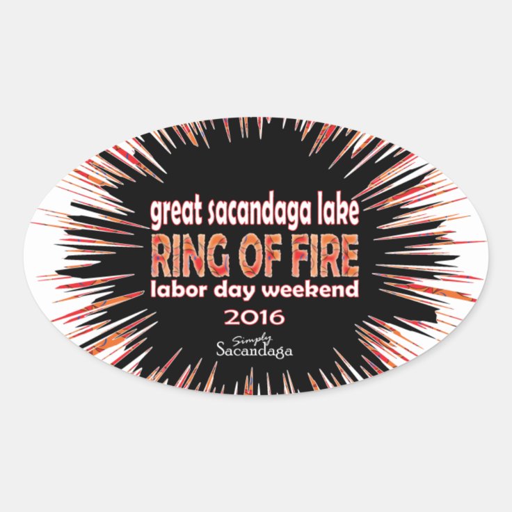 Ring Of Fire 2016 Oval Sticker | Zazzle