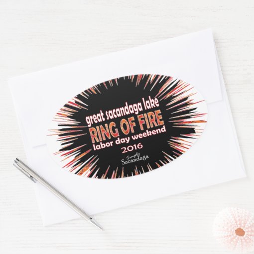 Ring Of Fire 2016 Oval Sticker | Zazzle