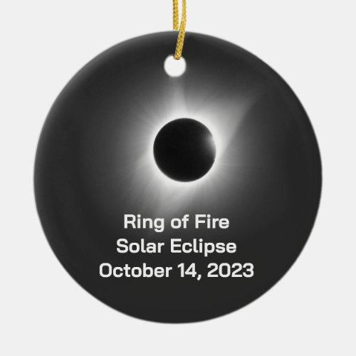 Ring of Fire Solar Eclipse October 14 2023 Ceramic Ornament