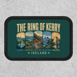 Ring of Kerry Ireland Landmarks Illustration Retro Patch