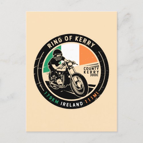 Ring of Kerry Ireland Motorcycle Postcard