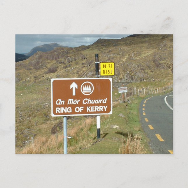 Ring of Kerry sign, Ireland Postcard (Front)