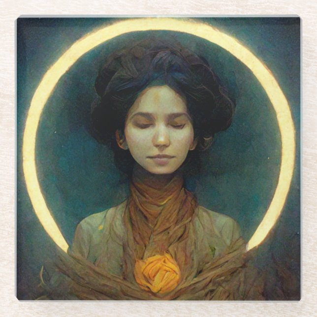 Ring Of Light 2 Fantasy Sci-fi Glass Coaster (Front)