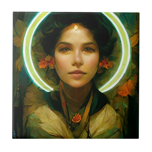 Ring Of Light Fantasy Sci-fi Ceramic Tile (Front)