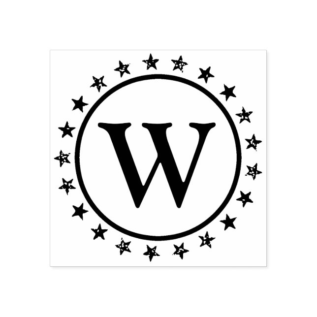 Ring of Stars Monogram Rubber Stamp (Imprint)