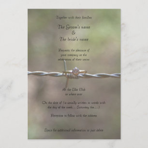 Ring on Barbed Wire Wedding Invitation