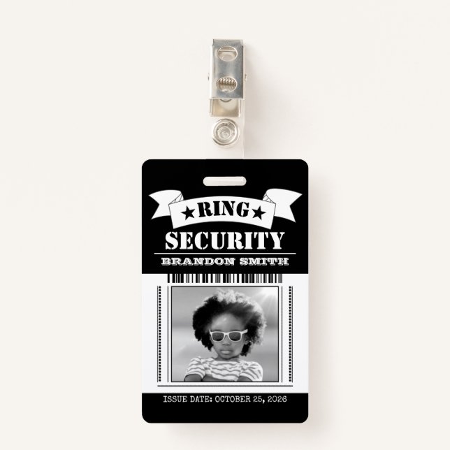 Ring Security Agent Photo ID Badge (Front with Clip)