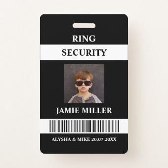 Ring Security Agent Photo ID Ring Bearer Badge | Zazzle