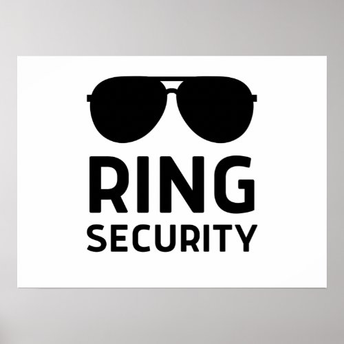 Ring security funny wedding ring bearer kids boys poster