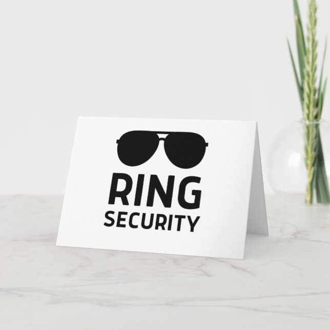 Ring security funny wedding ring bearer kids boys thank you card (Front)