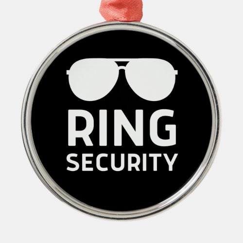 Ring security funny wedding ring bearer kids metal ornament