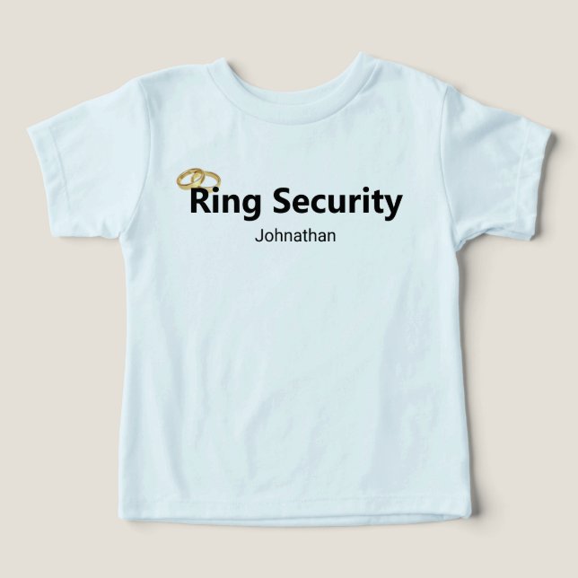 Ring Security Gold Wedding Rings Ringbearer's Name Toddler T-shirt (Design Front)