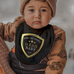 Ring Security Head Baby Gold Shield Wedding Baby Bib