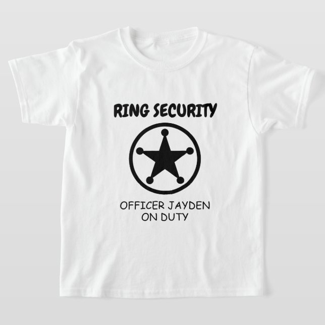 Ring security kid's tshirt for wedding ring bearer (Laydown)