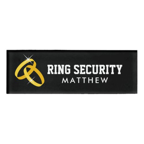 Ring Security magnetic name tag for ring bearer