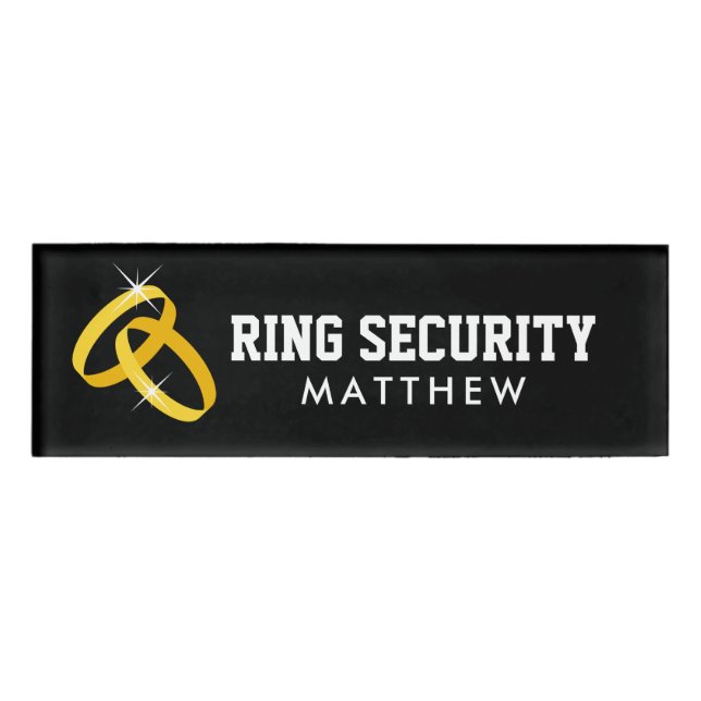 Ring Security magnetic name tag for ring bearer (Front)