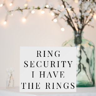 Ring Security Official Badge Wedding Ceremony Sign
