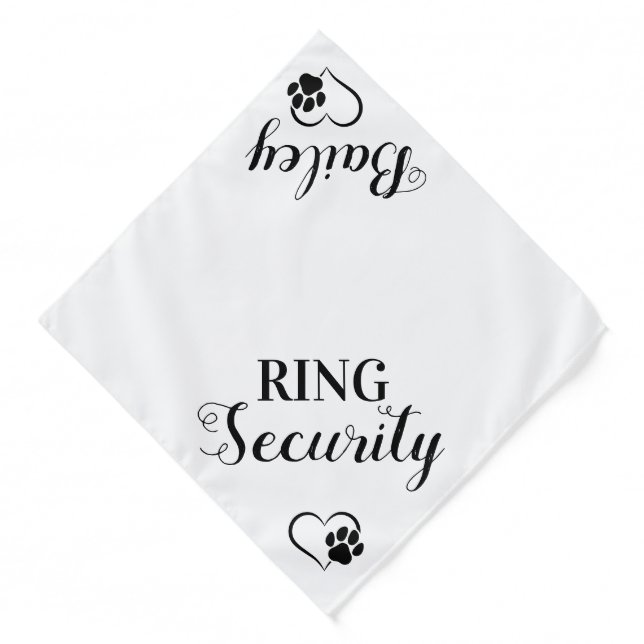 Ring Security Personalized Pet Wedding Bandana (Front)