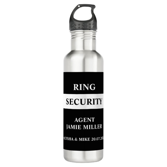 Ring Security Ring Bearer Agent  Stainless Steel Water Bottle (Front)
