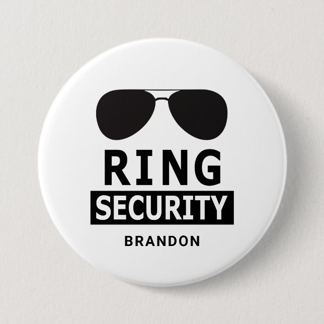 Ring Security Ring Bearer Groomsman Gift Button (Front)